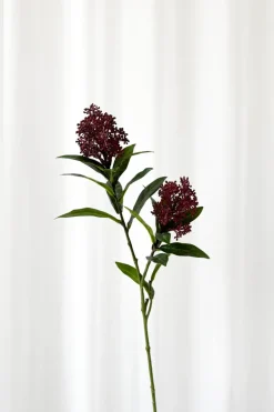 Artificial Flowers - Burgundy Skimmia berry branch