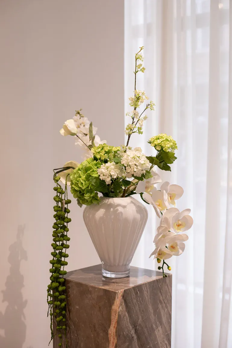 Artificial Flowers - Light green Hydrangea branch