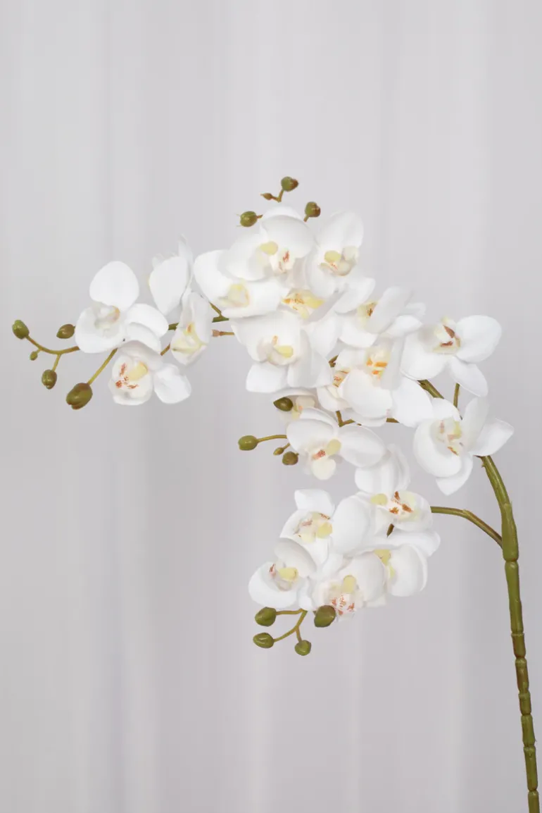 Artificial Flowers - White Orchid (21 heads)
