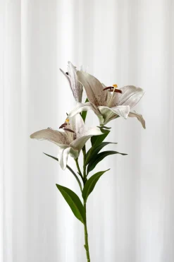 Artificial Flowers - White Lily branch large