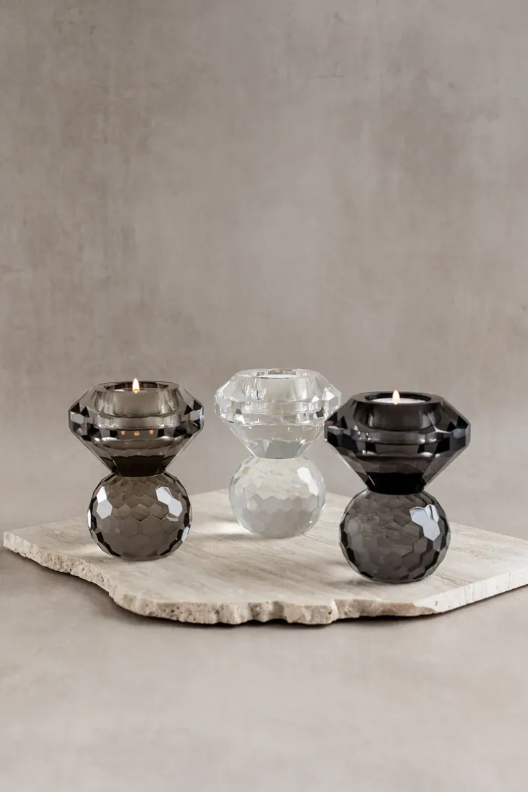 Cloud T-Light Candle Holder - Light Smoke