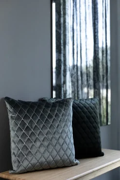 Daytona Pillow - Silver/Blue Square