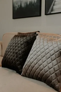 Daytona Pillow - Silver/brown Square