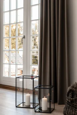 Harlequin Lantern - Bronze Mirror, Black Frame Medium (25*25*40)