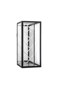 Harlequin Lantern - Clear Mirror, Black Frame Medium - wall mounted (20*20*45)