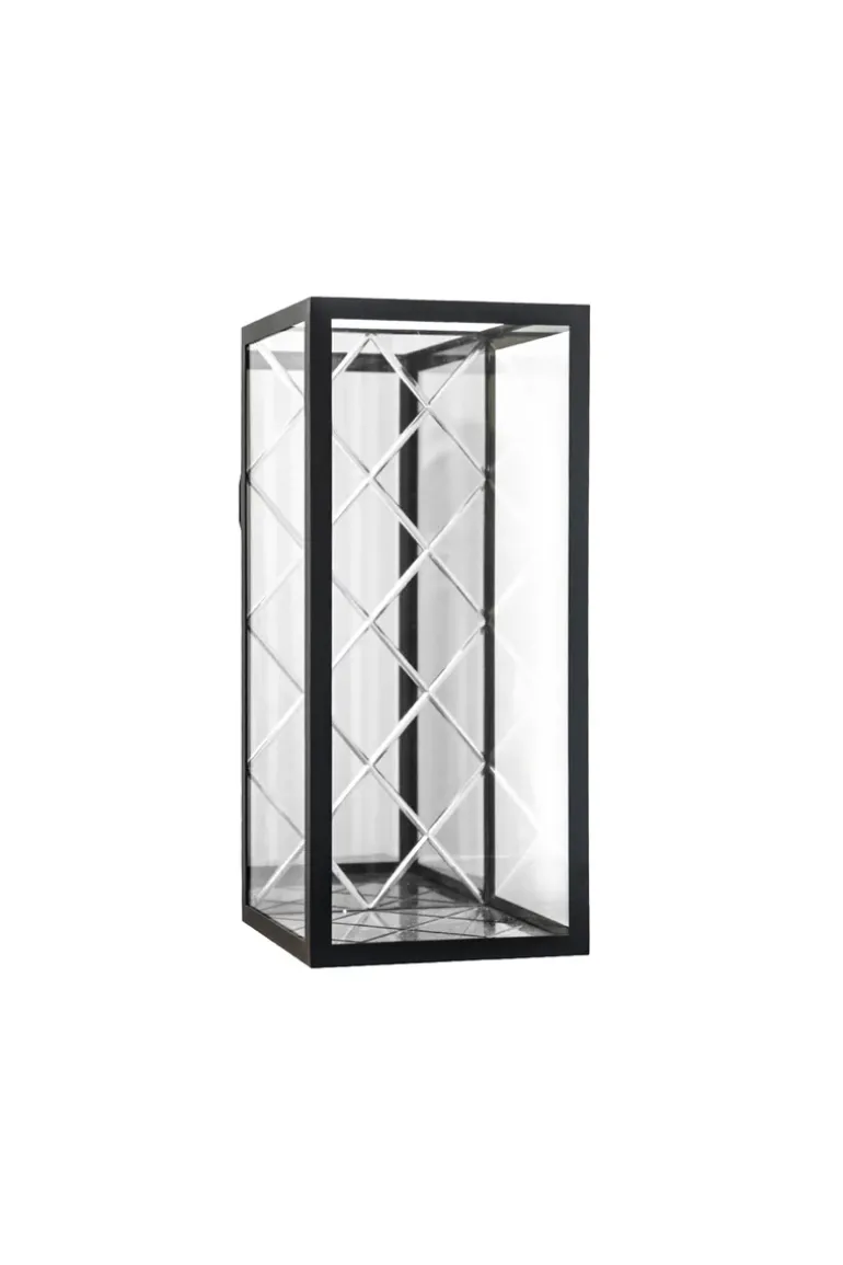 Harlequin Lantern - Clear Mirror, Black Frame Medium - wall mounted (20*20*45)