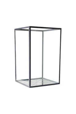 Harlequin Lantern - Clear Mirror, Black Frame Medium (25*25*40)