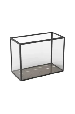 Herringbone Lantern - Bronze Mirror, Black Frame Long (30*20*40)