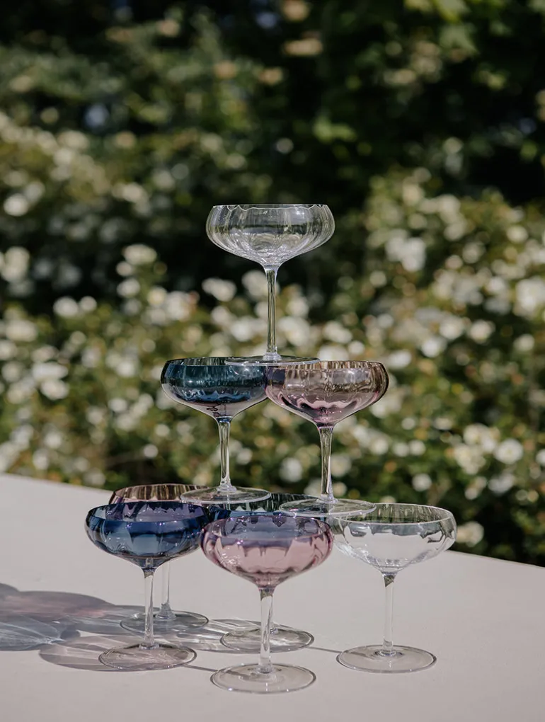 Meadow Stemware - Blue Cocktail glass