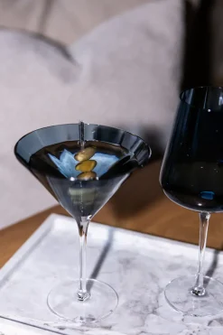 Meadow Stemware - Blue Martini glass