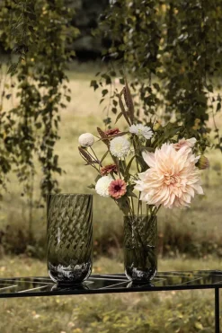 Meadow Swirl Cylinder Vase - Grey Medium