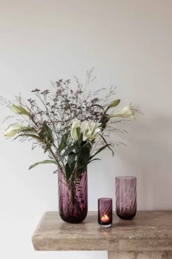 Meadow Swirl Cylinder Vase - Plum Medium