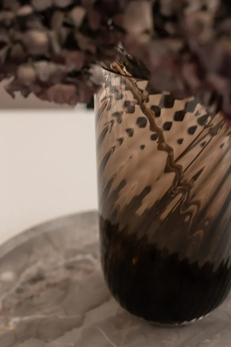 Meadow Swirl Cylinder Vase - Topaz Medium