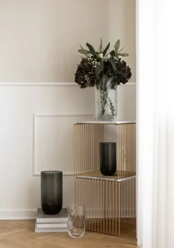 Meadow Swirl Cylinder Vase - Grey Small