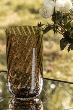 Meadow Swirl Cylinder Vase - Topaz Small