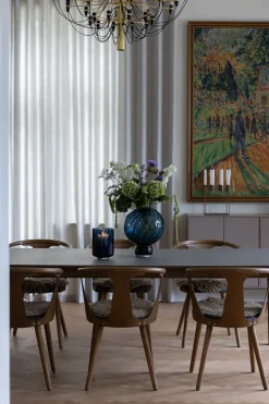 Meadow Swirl Cylinder vase (w. foot) - Blue