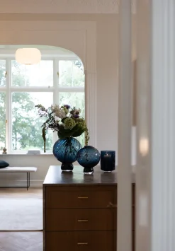 Meadow Swirl Cylinder vase (w. foot) - Blue