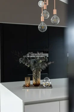 Meadow Swirl Cylinder Vase - Amber Small