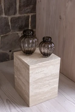 Phantom Cube Table - Travertine Side Table