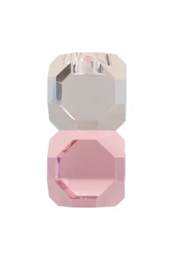 Sky T-Light Candle Holder - Clear/Pink Stacked
