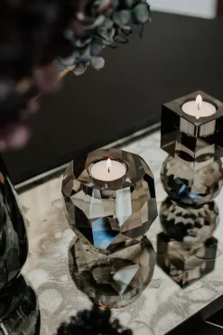 Storm T-Light Candle Holder - Light Smoke Single