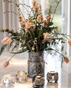 Storm T-Light Candle Holder - Light Smoke Single