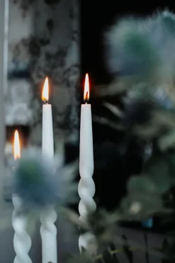 The Curly Candle Collection - Packed with 4 Pieces per box - Mighty Blue Middle Curled