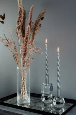 The Curly Candle Collection - Packed with 4 Pieces per box - Steel Grey Fully Curled