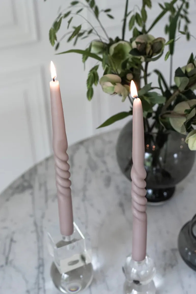 The Curly Candle Collection - Packed with 4 Pieces per box - Blossom Blush Middle Curled