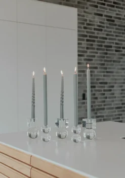 The Curly Candle Collection - Packed with 4 Pieces per box - Steel Grey Middle Curled