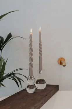 The Curly Candle Collection - Packed with 4 Pieces per box - Thunder Grey Middle Curled