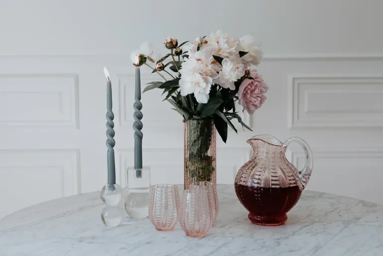 The Glossy Candle Collection - Packed with 4 pieces per box - Steel Grey Middle Curled