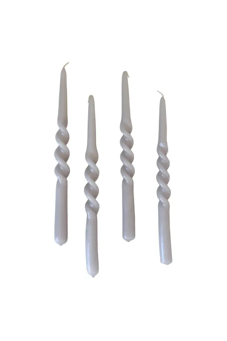 The Glossy Candle Collection - Packed with 4 pieces per box - Thunder Grey Middle Curled