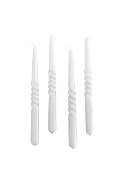 The Pearl Candle Collection - Packed with 4 Pieces per box - White Pearl Middle Curled