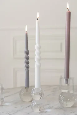 The Pearl Candle Collection - Packed with 4 Pieces per box - White Pearl Middle Curled