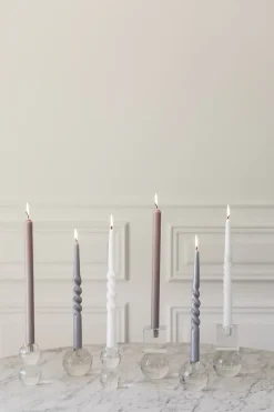 The Pearl Candle Collection - Packed with 4 Pieces per box - White Pearl Middle Curled