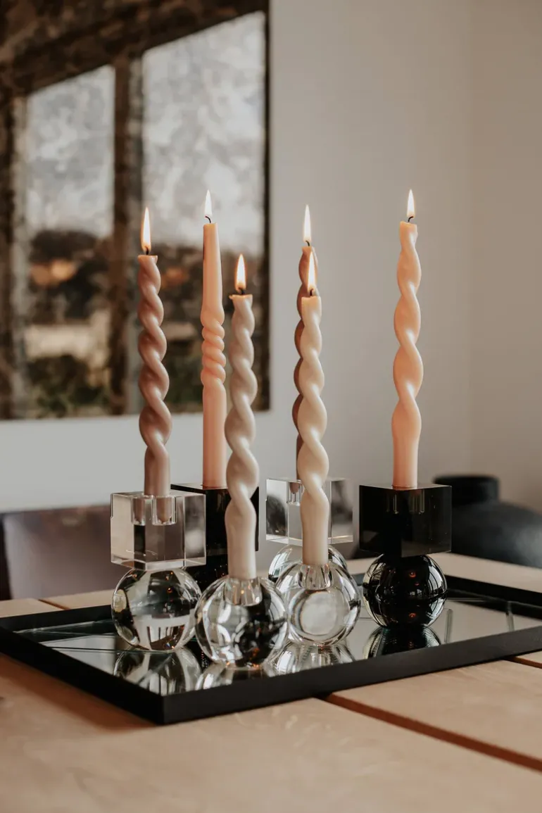 The Pearl Candle Collection - Packed with 4 Pieces per box - Cherry Pearl Middle Curled