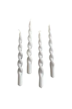 The Pearl Candle Collection - Packed with 4 Pieces per box - Silver Grey Pearl Fully Curled