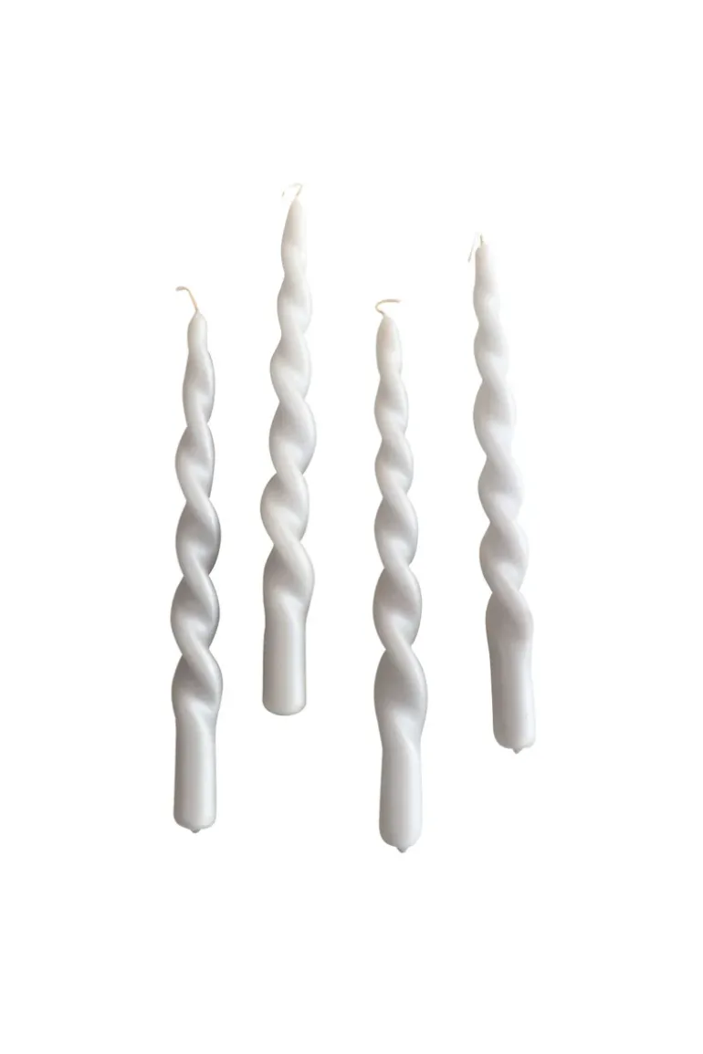 The Pearl Candle Collection - Packed with 4 Pieces per box - Silver Grey Pearl Fully Curled