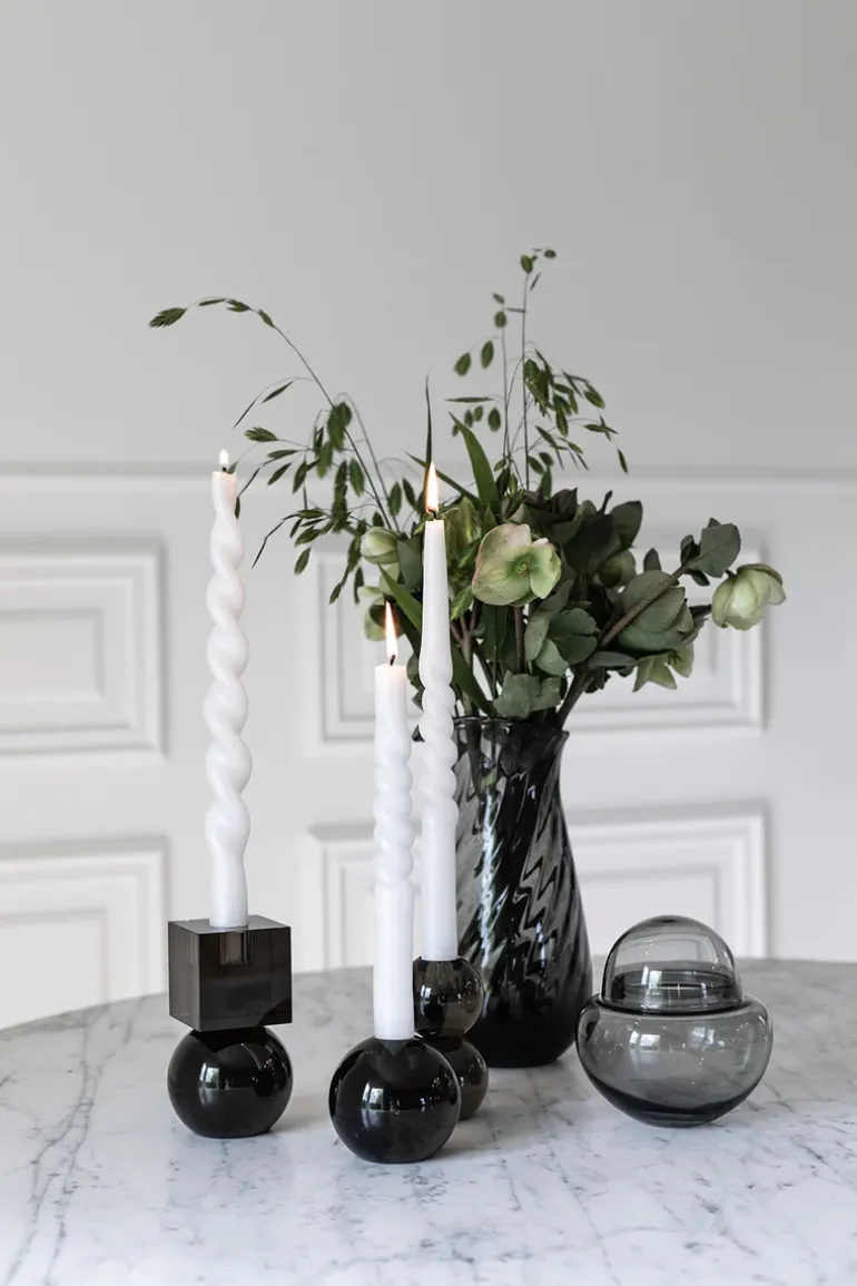 The Pearl Candle Collection - Packed with 4 Pieces per box - White Pearl Fully Curled