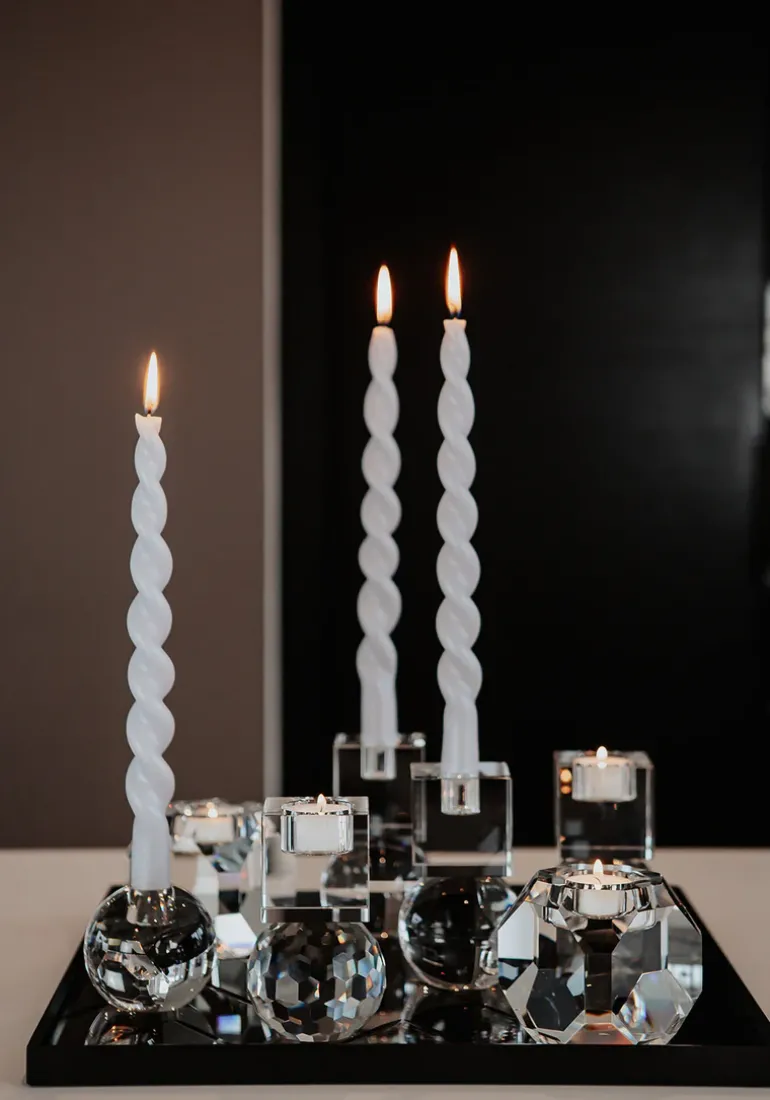 The Pearl Candle Collection - Packed with 4 Pieces per box - White Pearl Fully Curled