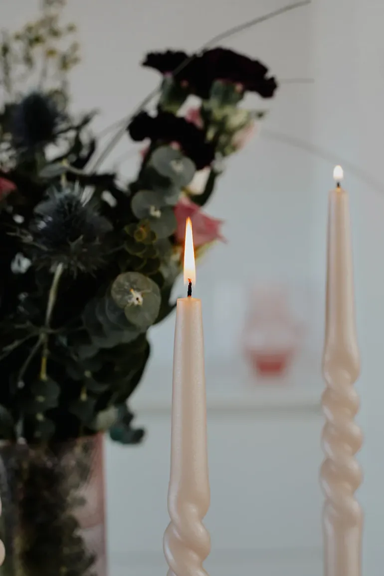 The Pearl Candle Collection - Packed with 4 Pieces per box - Nude Pearl Middle Curled