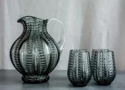 Twisted Drinking Glass - Grey